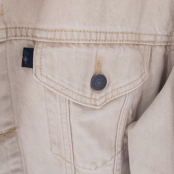 Levi’s Men’s Jean Jacket Vintage Fit Trucker Denim Tan Size XXL Button Front - Picture 10 of 16